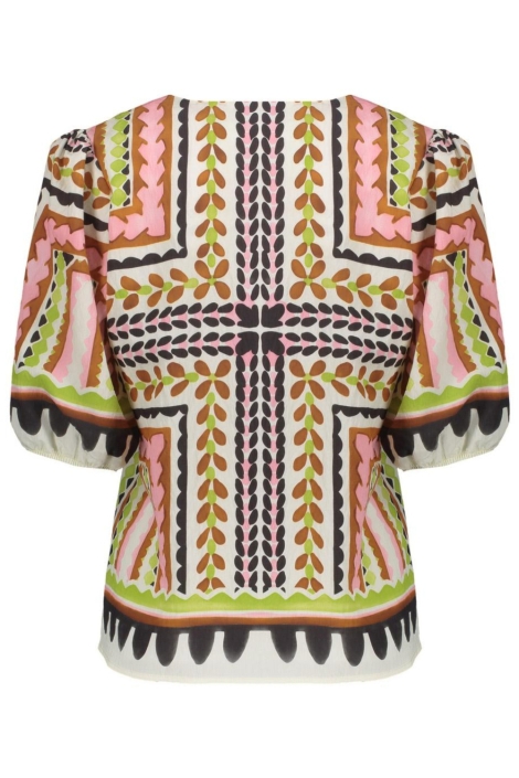 Geisha multi color dames t-shirt | Achteraanzicht