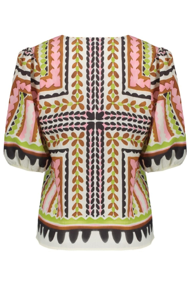 Geisha multi color dames t-shirt | Achteraanzicht