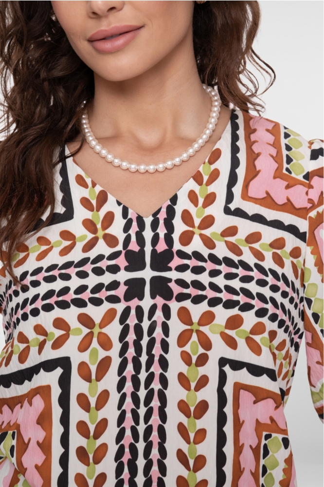 Geisha multi color dames t-shirt | Close up