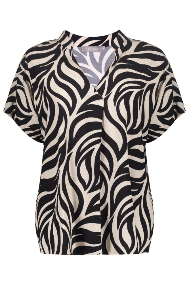 Geisha zwarte dames t-shirt | Vooraanzicht