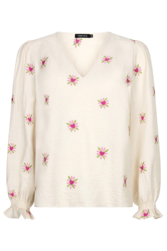 Ydence beige dames t-shirt | Vooraanzicht