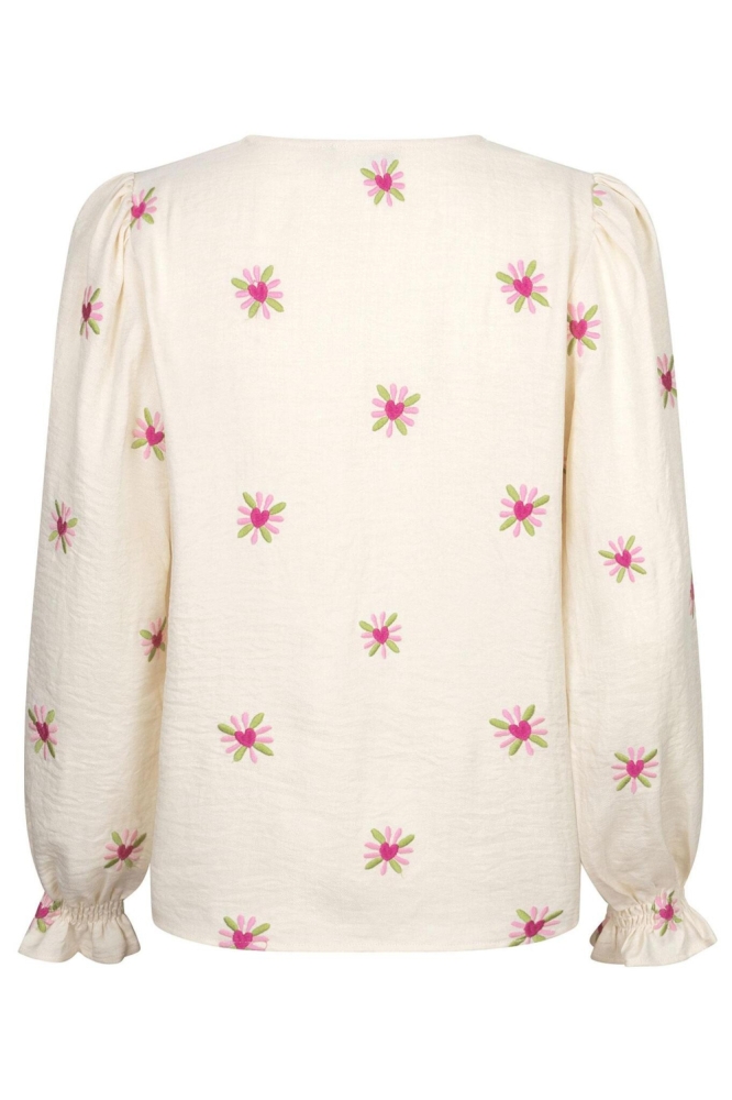 Ydence beige dames t-shirt | Achteraanzicht