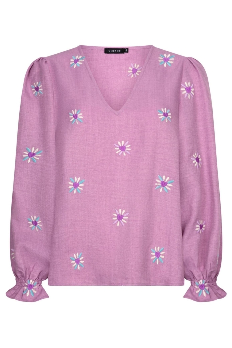 Ydence paarse dames t-shirt | Vooraanzicht