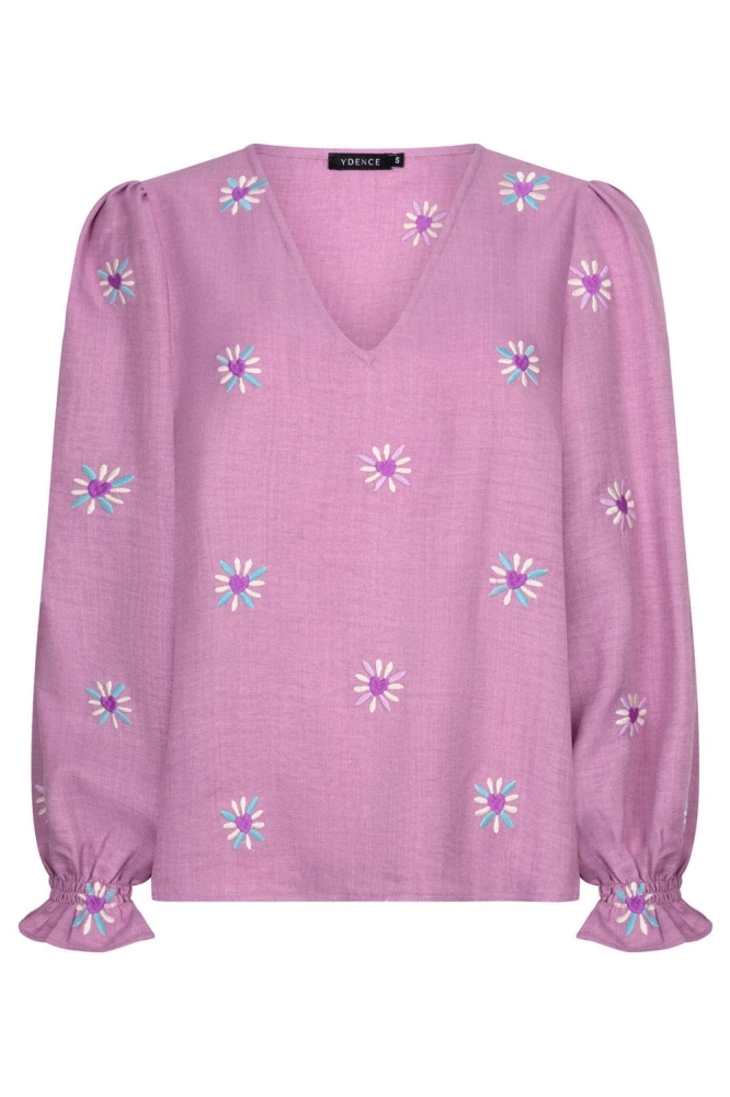 Ydence paarse dames t-shirt | Vooraanzicht
