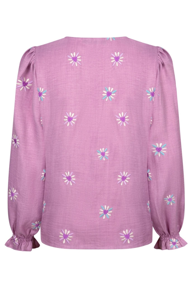 Ydence paarse dames t-shirt | Achteraanzicht