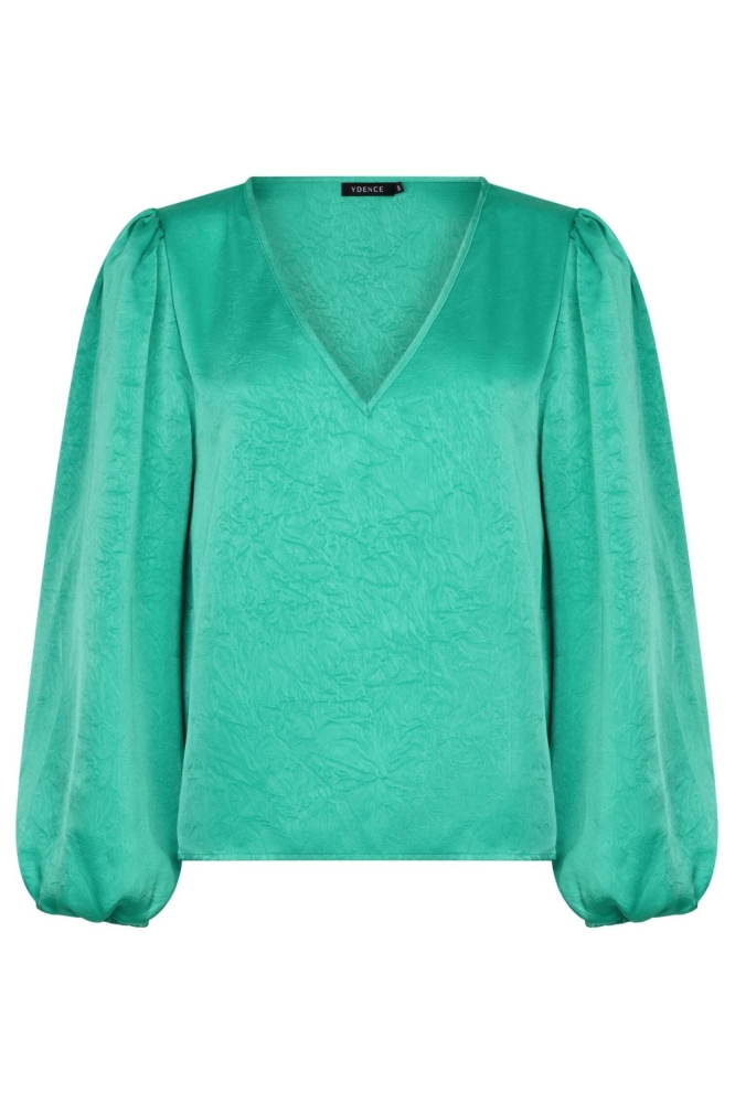 Ydence groene dames blouse | Vooraanzicht