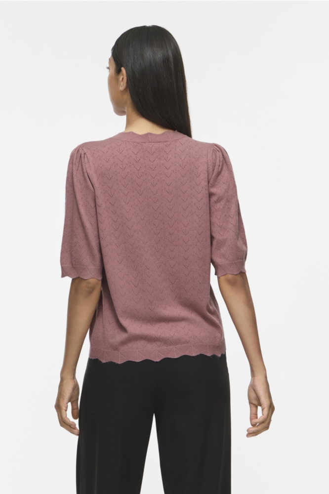 Vila roze dames t-shirt | Model achteraanzicht