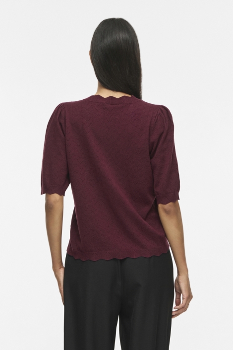 Vila bordeaux dames trui | Model achteraanzicht