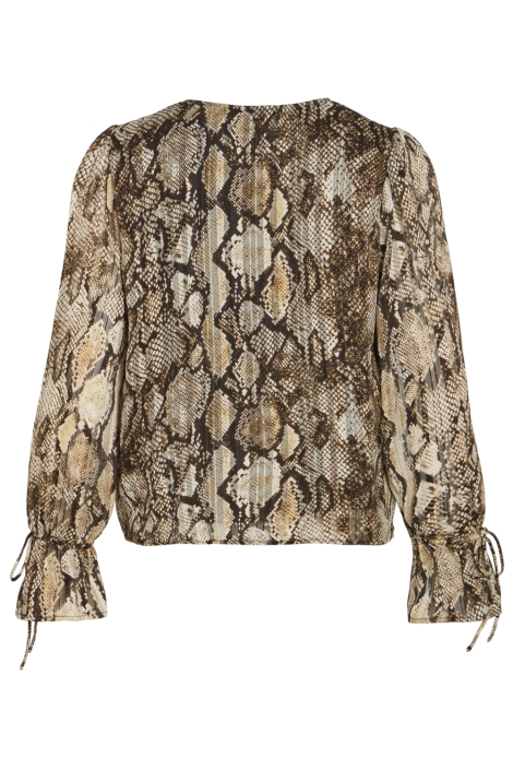 Vila bruine dames blouse | Achteraanzicht