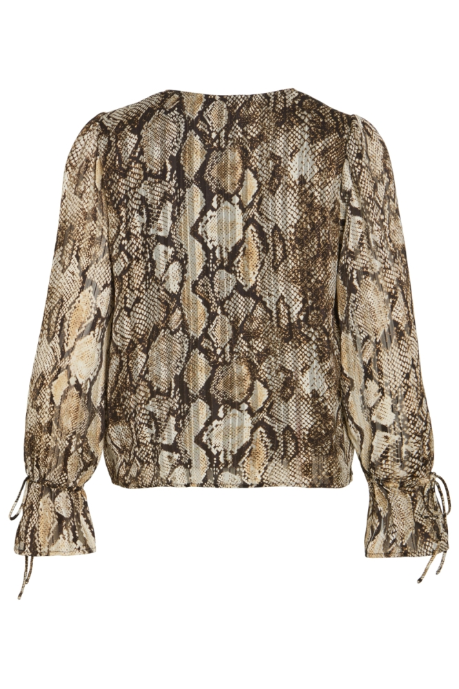 Vila bruine dames blouse | Achteraanzicht