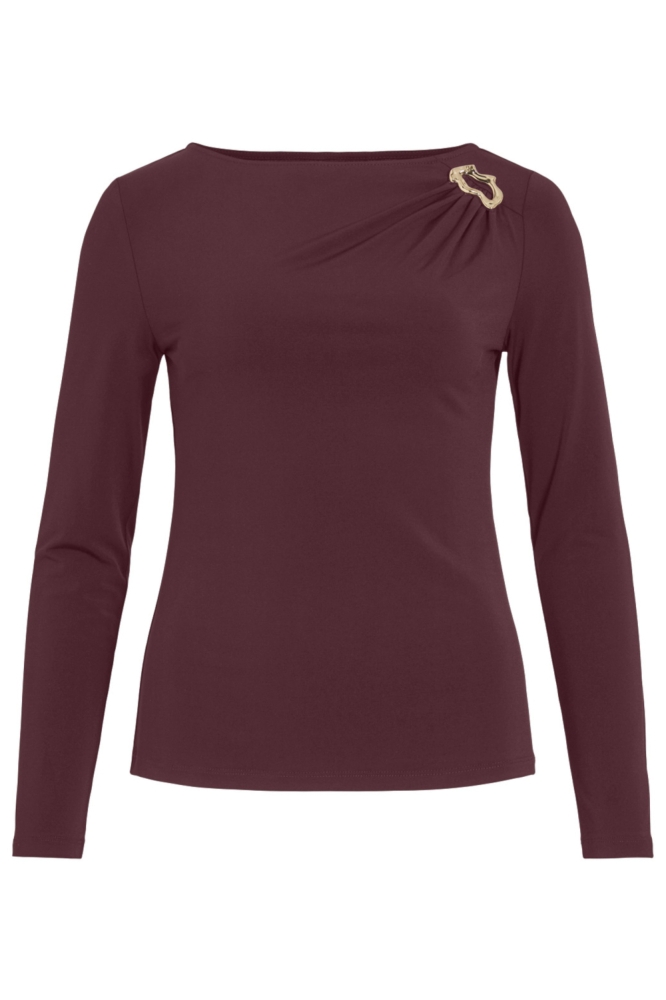 Vila bordeaux dames t-shirt | Vooraanzicht