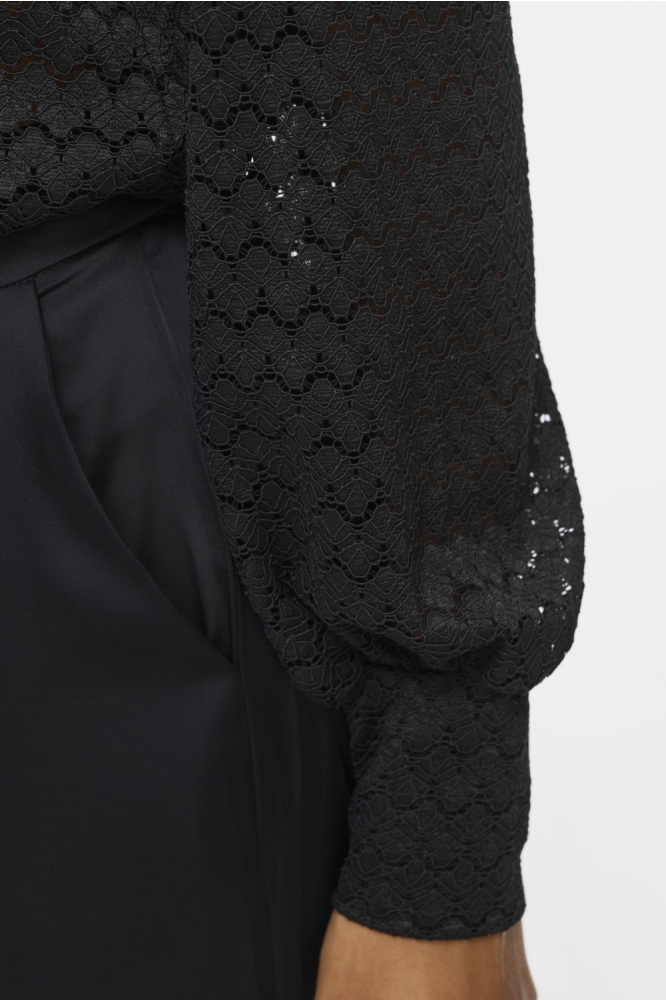 Vila zwarte dames blouse | Close up