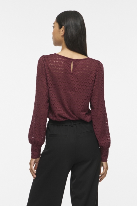 Vila bordeaux dames blouse | Achteraanzicht