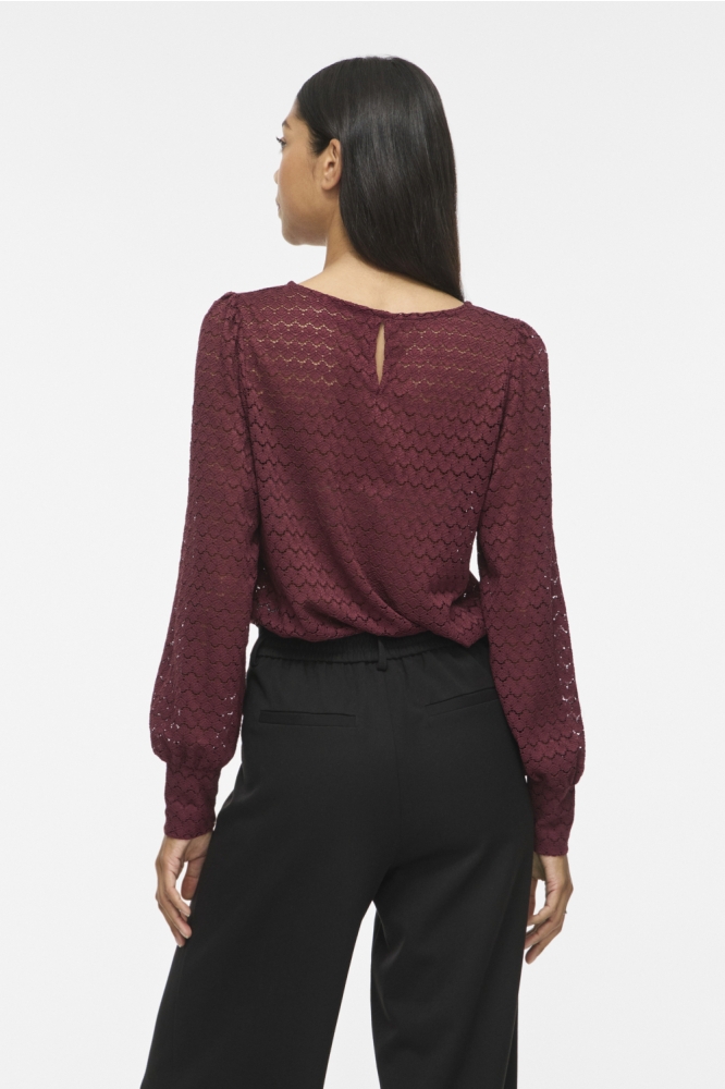 Vila bordeaux dames blouse | Achteraanzicht
