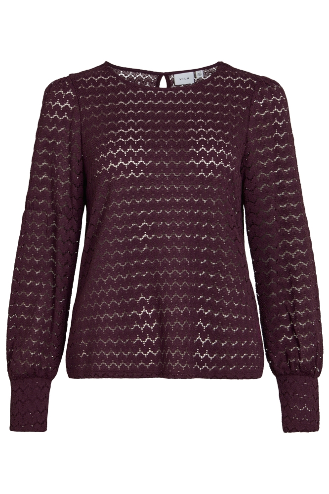 Vila bordeaux dames blouse | Vooraanzicht