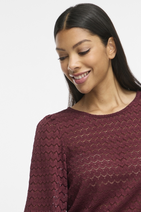 Vila bordeaux dames blouse | Close up