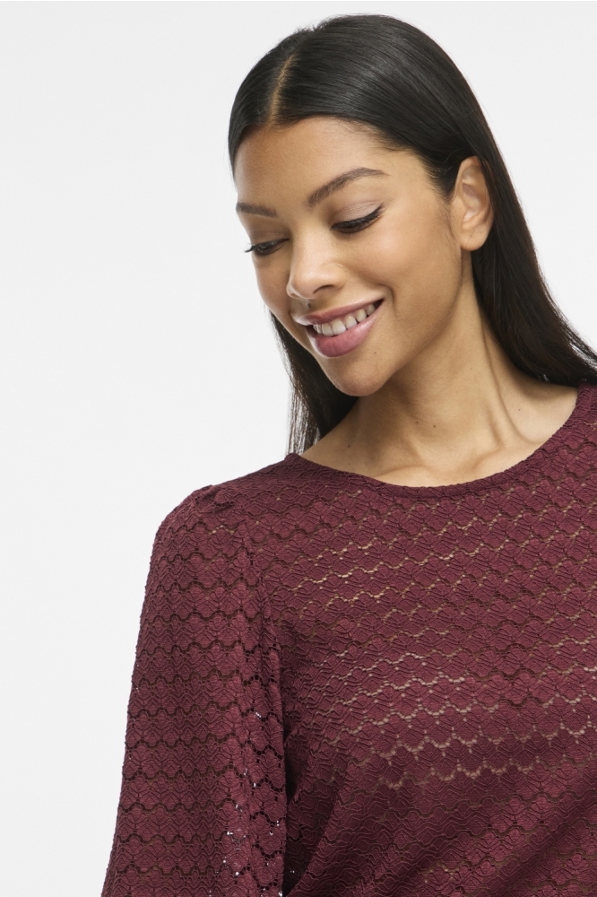 Vila bordeaux dames blouse | Close up