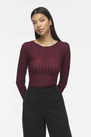 Vila Top VIMIRANI O-NECK L/S TOP 14117640 Port Royale