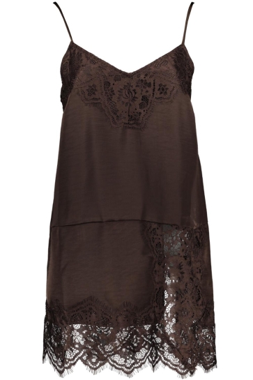 Vila Blouse VILEA STRAP LACE TUNIC 14120283 Coffee Bean