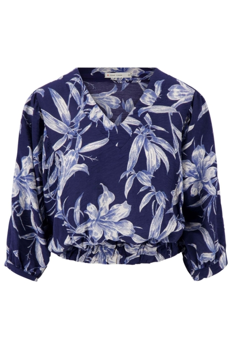 Zusss blauwe dames blouse | Vooraanzicht