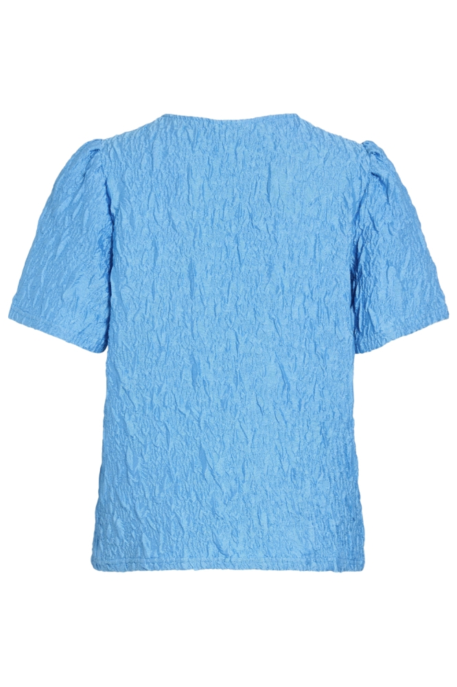 Vila blauwe dames t-shirt | Achteraanzicht
