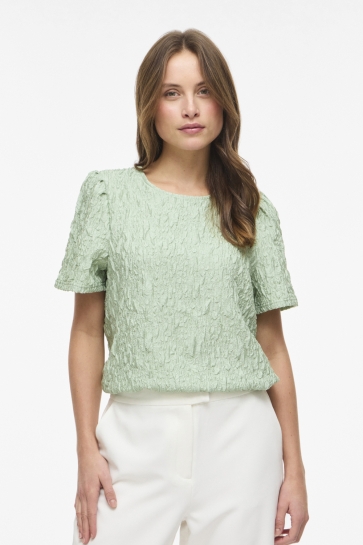 Vila T-shirt VISOPHIA O-NECK S/S TOP/R 14113417 Smoke Green