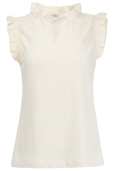 NED Top PLUMET SL JERSEY DOT TRICOT 26S U406 02 01 ecru