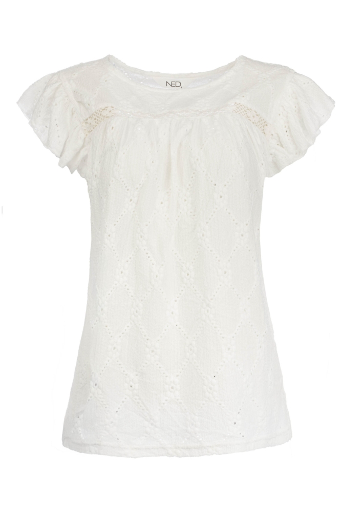 NED witte dames t-shirt | Vooraanzicht