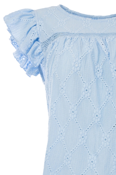 NED blauwe dames top | Close up