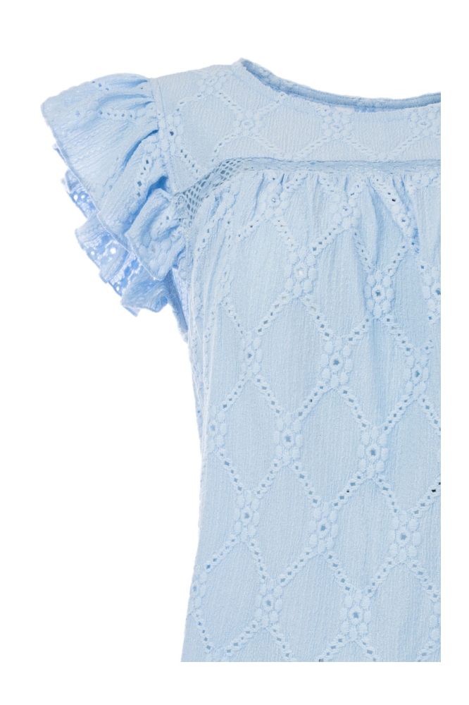 NED blauwe dames top | Close up