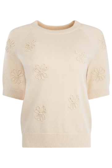 NED Trui MAIN 1 2 SS 3D FLOWER KNIT 26S1 U441 01 29 parchment