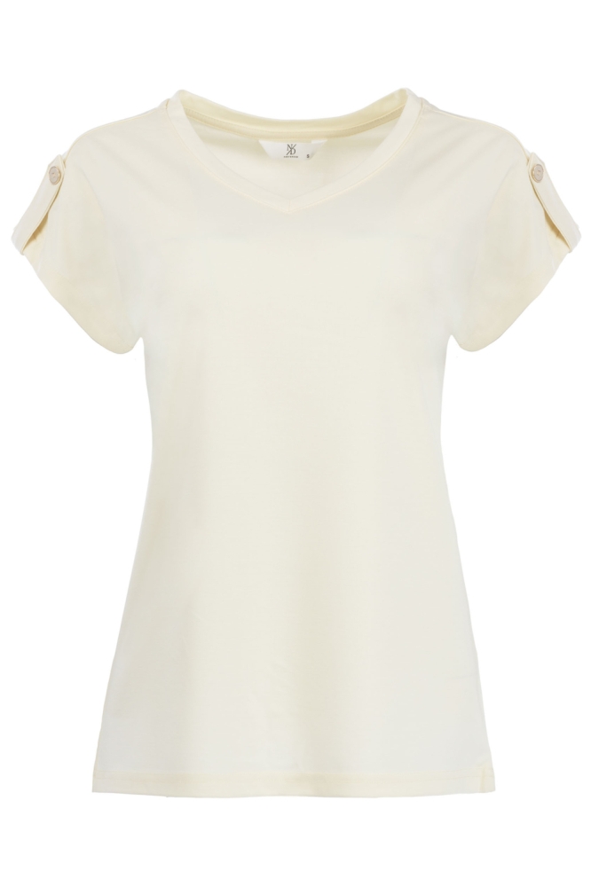 NED ecru dames t-shirt | Vooraanzicht