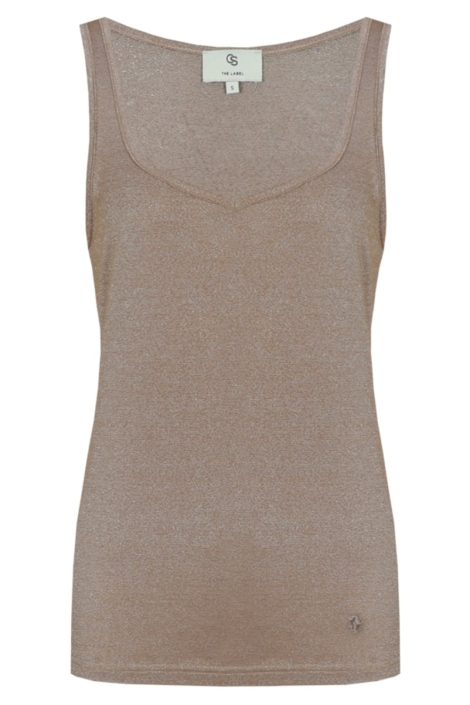 C&S The Label taupe dames top | Vooraanzicht