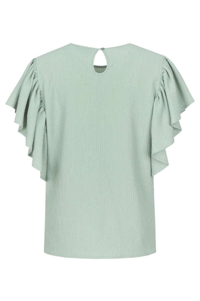 C&S The Label groene dames t-shirt | Achteraanzicht