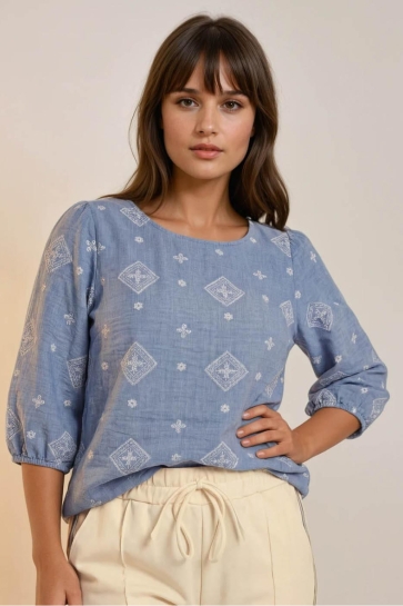 FOS Amsterdam T-shirt BOBO SQUARE PUF 7732 415 DONKER JEANS