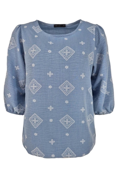 FOS Amsterdam blauwe dames t-shirt | Vooraanzicht