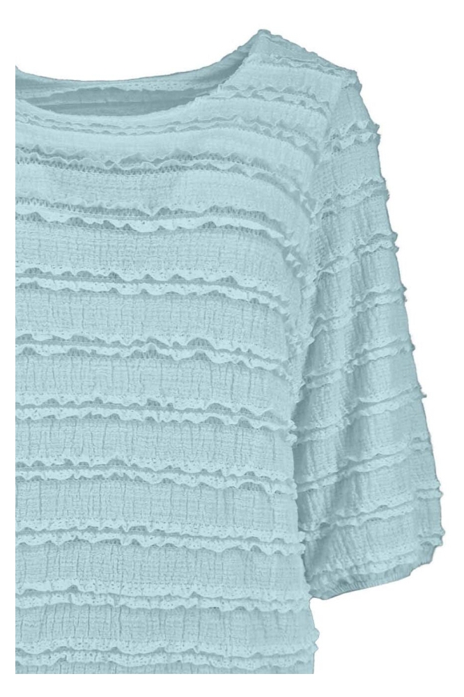 FOS Amsterdam blauwe dames t-shirt | Close up