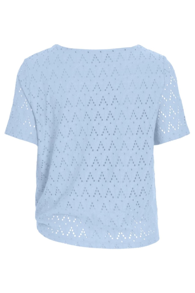 Vila blauwe dames t-shirt | Achteraanzicht