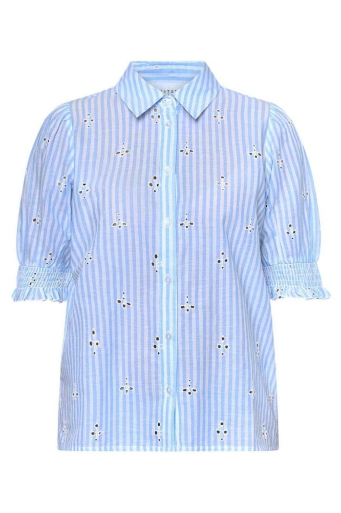 SisterS point blauwe dames blouse | Vooraanzicht