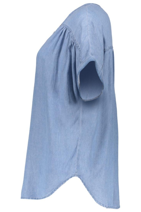 Geisha blauwe dames blouse | Zijaanzicht