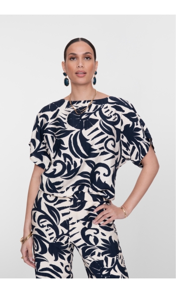 TOP FLOWER BI COLOR 63236 26 NAVY/OFF-WHITE