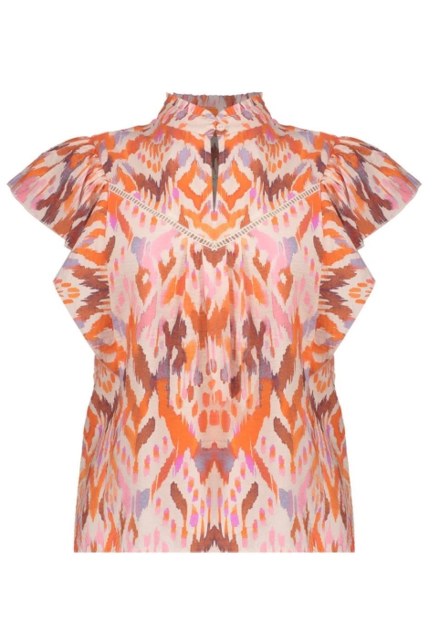 Geisha multi color dames t-shirt | Vooraanzicht