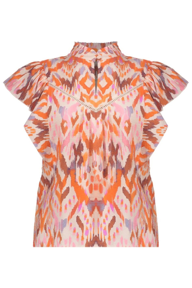 Geisha multi color dames t-shirt | Vooraanzicht