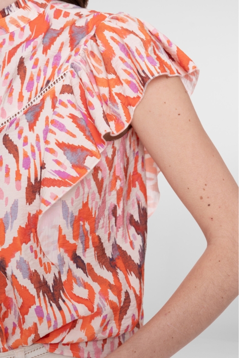 Geisha multi color dames t-shirt | Close up
