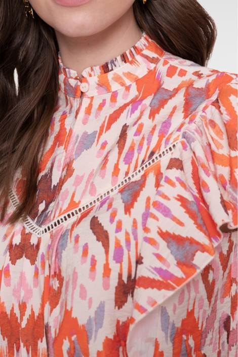 Geisha multi color dames t-shirt | Kleurstaal