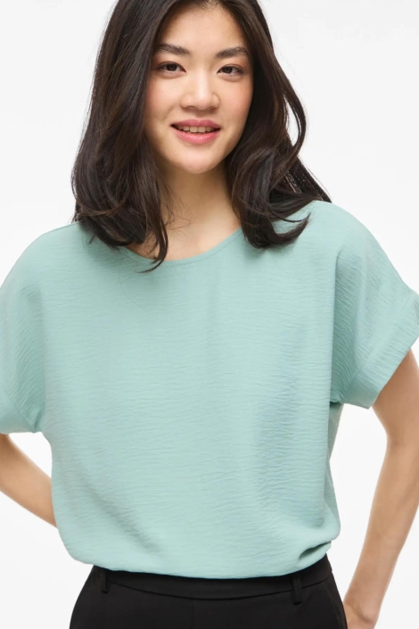 Vila groene dames t-shirt | Close up