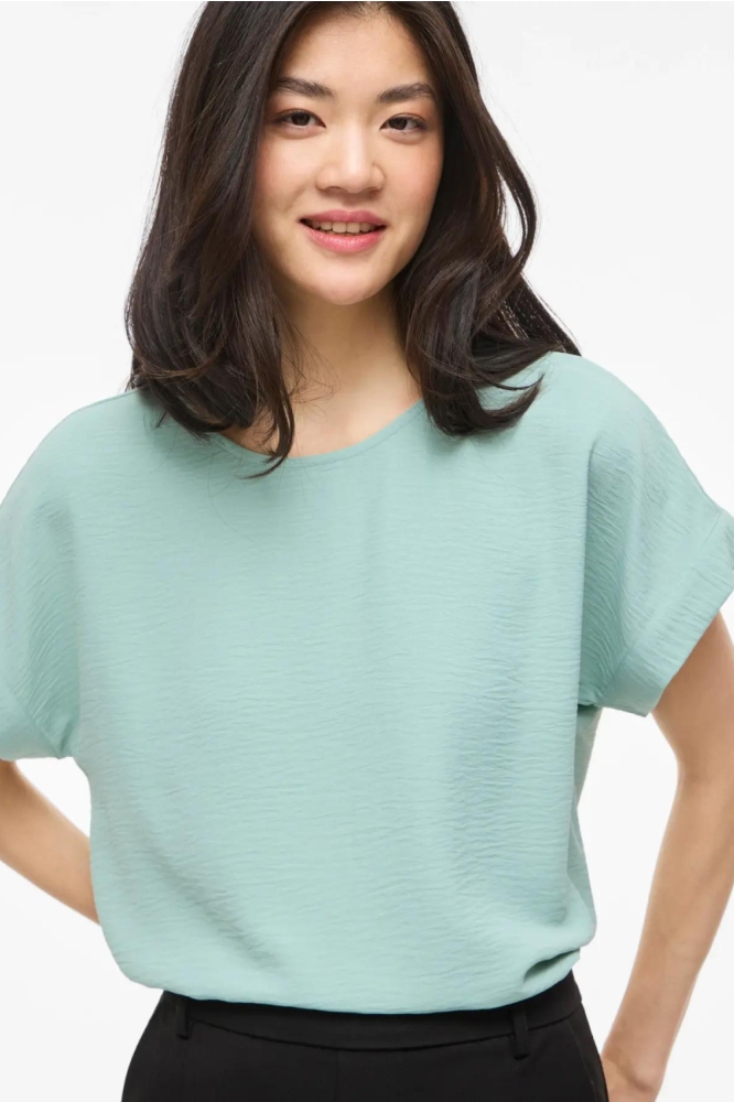 Vila groene dames t-shirt | Close up