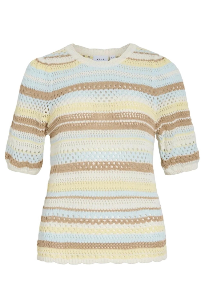 Vila beige dames trui | Vooraanzicht