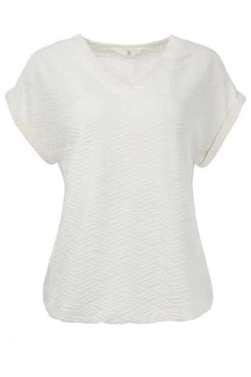 NED T-shirt FINKE SS LINES STRUCTURE 26S U415 01 Optical White