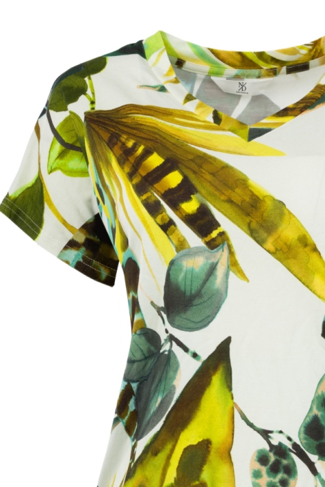 NED groene dames t-shirt | Close up